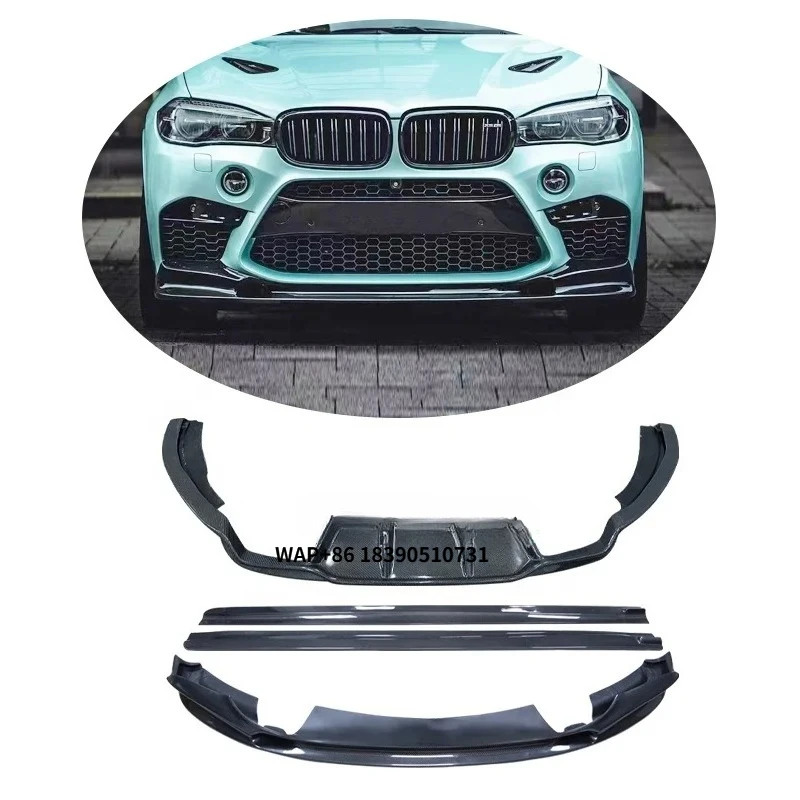 

Carbon Fiber Front Bumper Lip Rear Diffuser Spoiler Side Skirts for F85 F86 X5M X6M 2014-2018 3D Style Body Kit