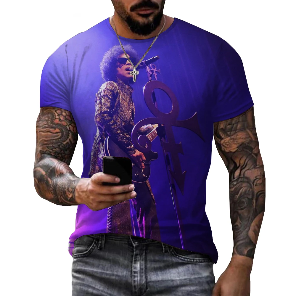 Singer Prince Rogers Nelson 3D Print T-shirt Men Woman Oversized T Shirts Hip Hop Harajuku Streetwear Kids Tees Tops Clothing