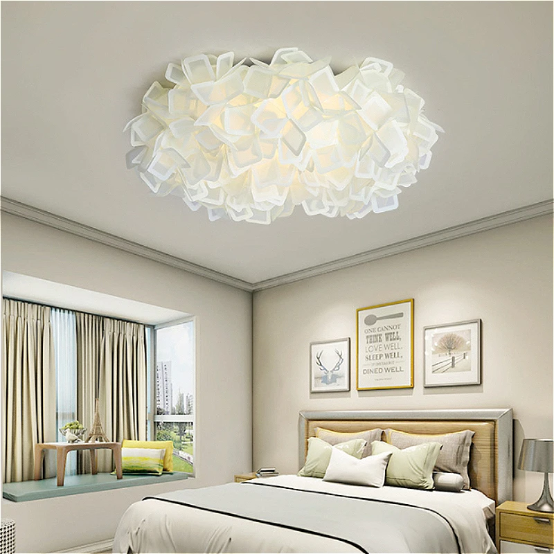 

Master Bedroom Acrylic Flowers LED Pendant Lights Stylish Restaurant Dinning Room Island Hanging Lamps Home Decor Factory Outlet