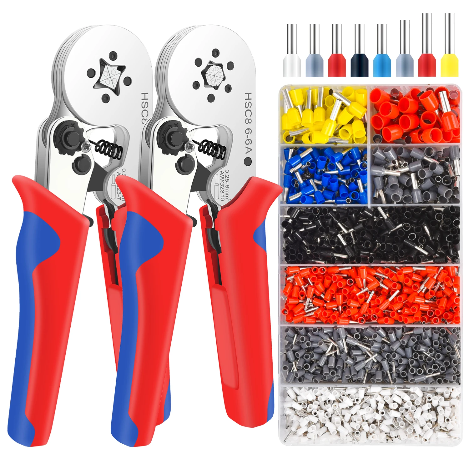 Ferrule crimping tool HSC8 6-4/6-6 crimping pliers set for wire end crimp tube terminal circuit repairs