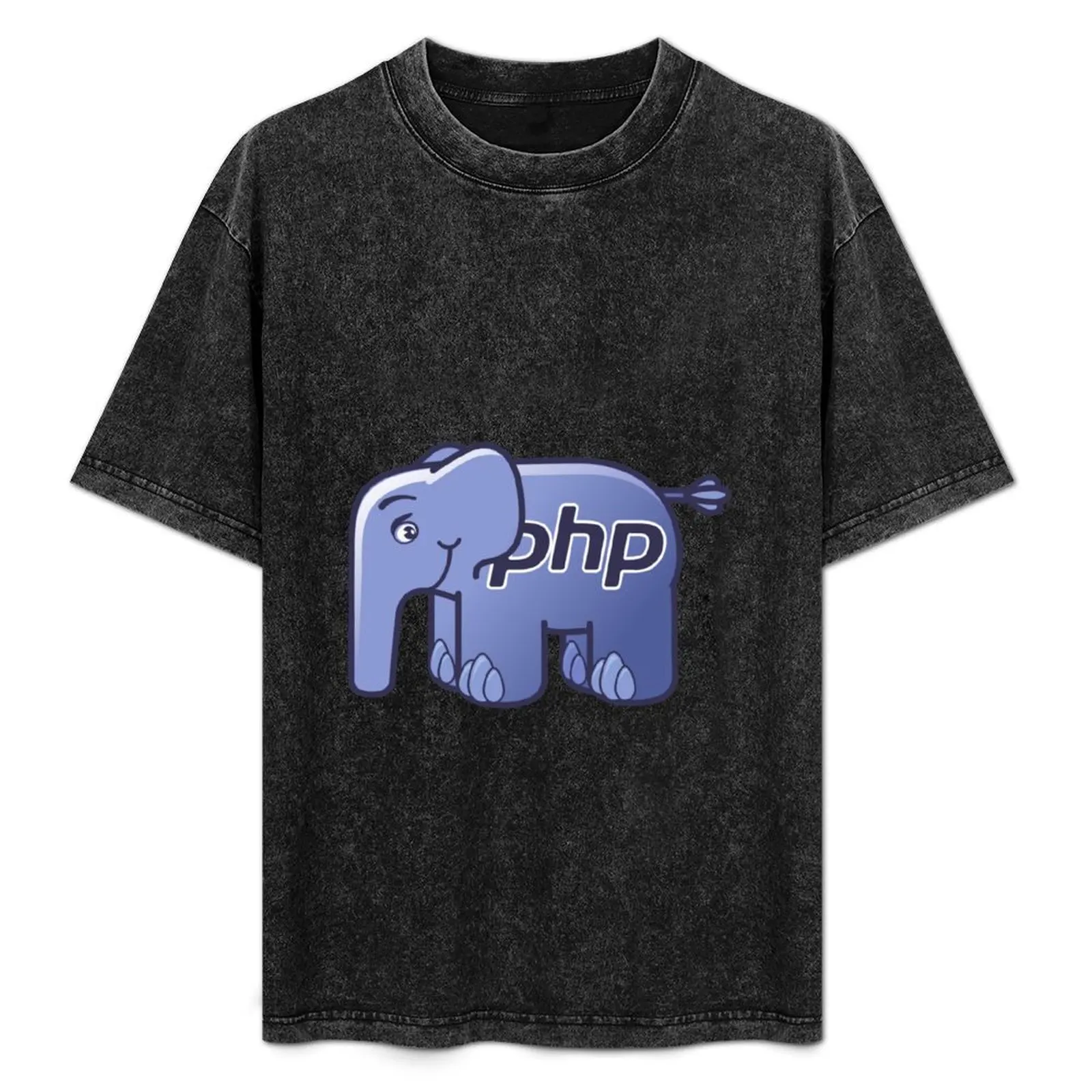 Camiseta con logotipo de PHP ElePHPant (fondo negro), camiseta con estampado de arte callejero