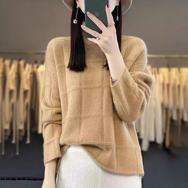 

Elegant Ladies Jumper New Turtleneck Warm Knitwear Long Sleeve Tops Female Basic Wear Pullovers Autumn Winter Women's Sweater