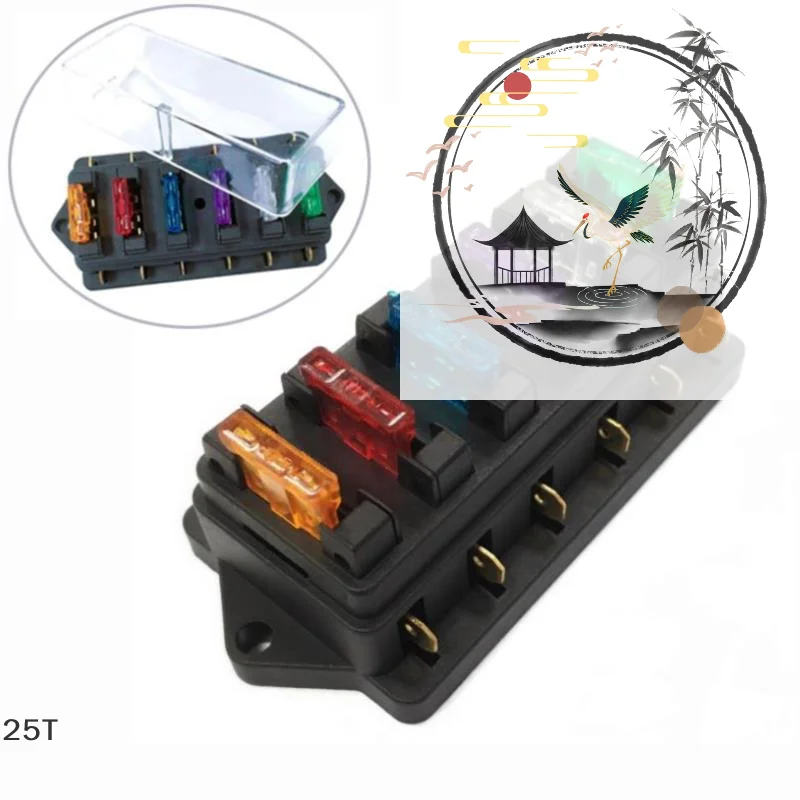 

Блок предохранителей на 6 цепей, стандартный, с лезвийными предохранителями ATO, 12В/24В постоянного тока, для автомобиля