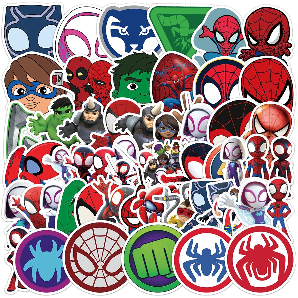 10/30/50PCS Spider-Man and His Amazing Friends Disney Marvel Stickers Cartoon Decals Toys Skateboard Laptop Phone Kids Sticker