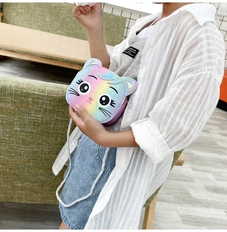 Cute Design Children\'s Small Cat Shoulder Bags Lovely Baby Girls Coin Purse Boys Kids Crossbody Bag Handbag Princess Accessories