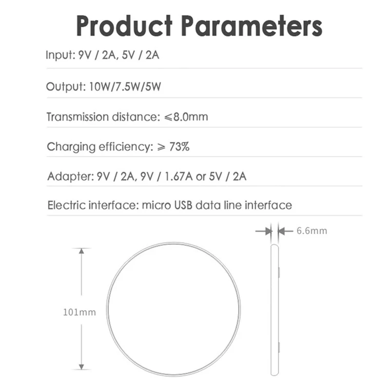 Pengisi Daya Cepat 10W Kompatibel untuk Iphone 8 Plus/8/X/Xs/Xs Max untuk Samsung Galaxy S9/S9 Plus/S8 Bantalan Pengisi Daya Nirkabel