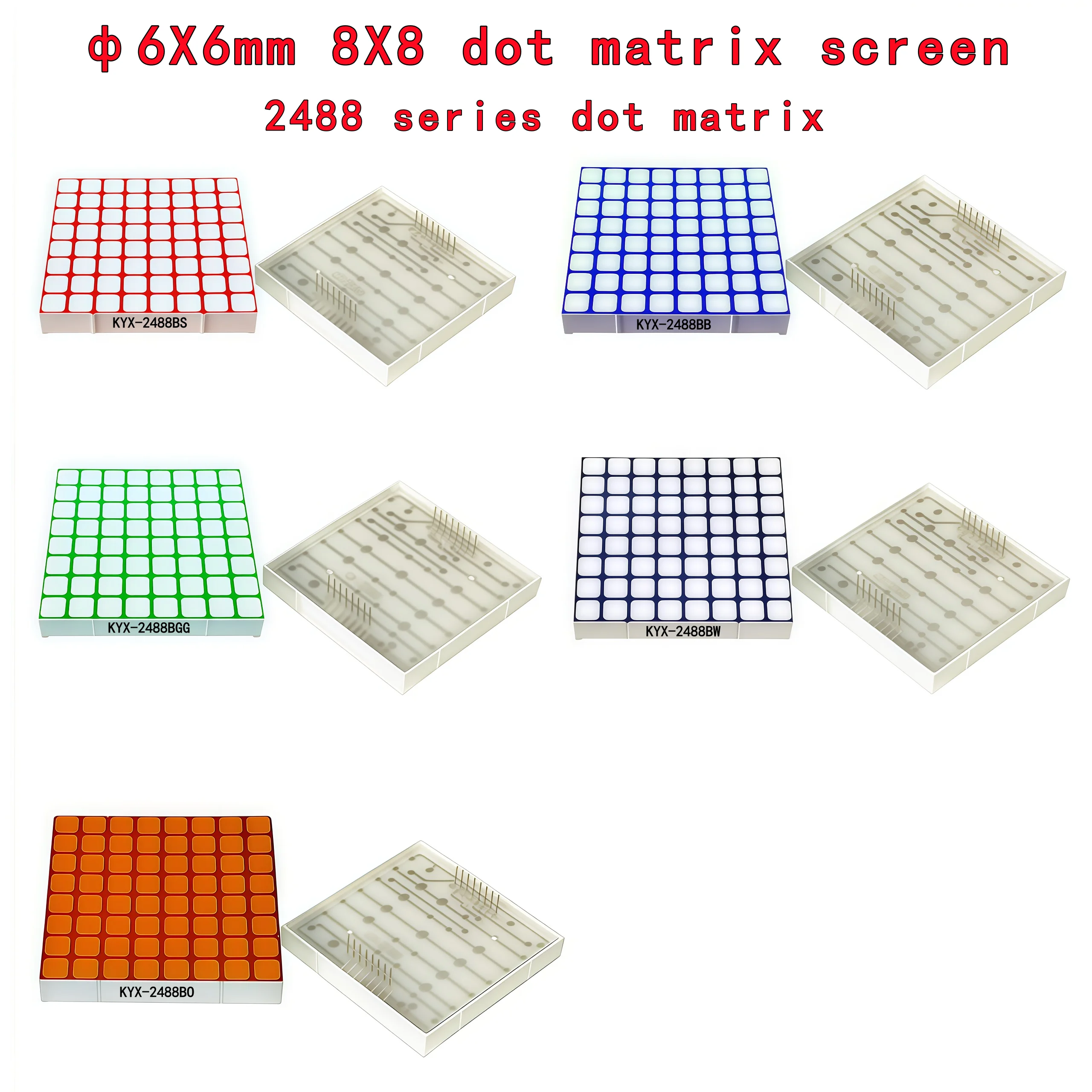 4PCS ф6X6Mm 8X8 Dot…