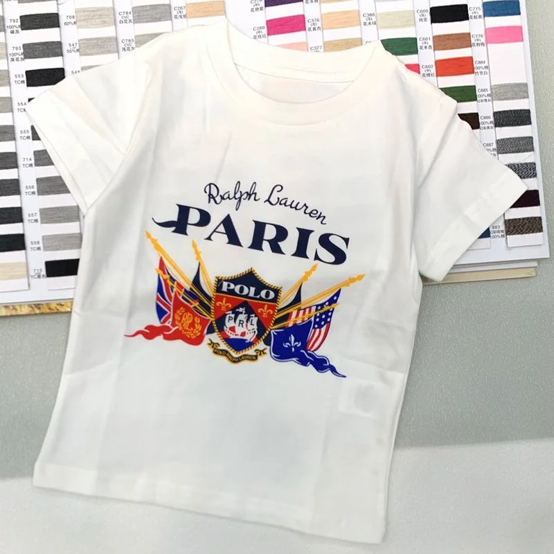 Kids Clothes Sporty 100% Cotton T-Shirts Boys Girls Graphic Print T Shirt Short Sleeve Top Brand Children Fashion Tee