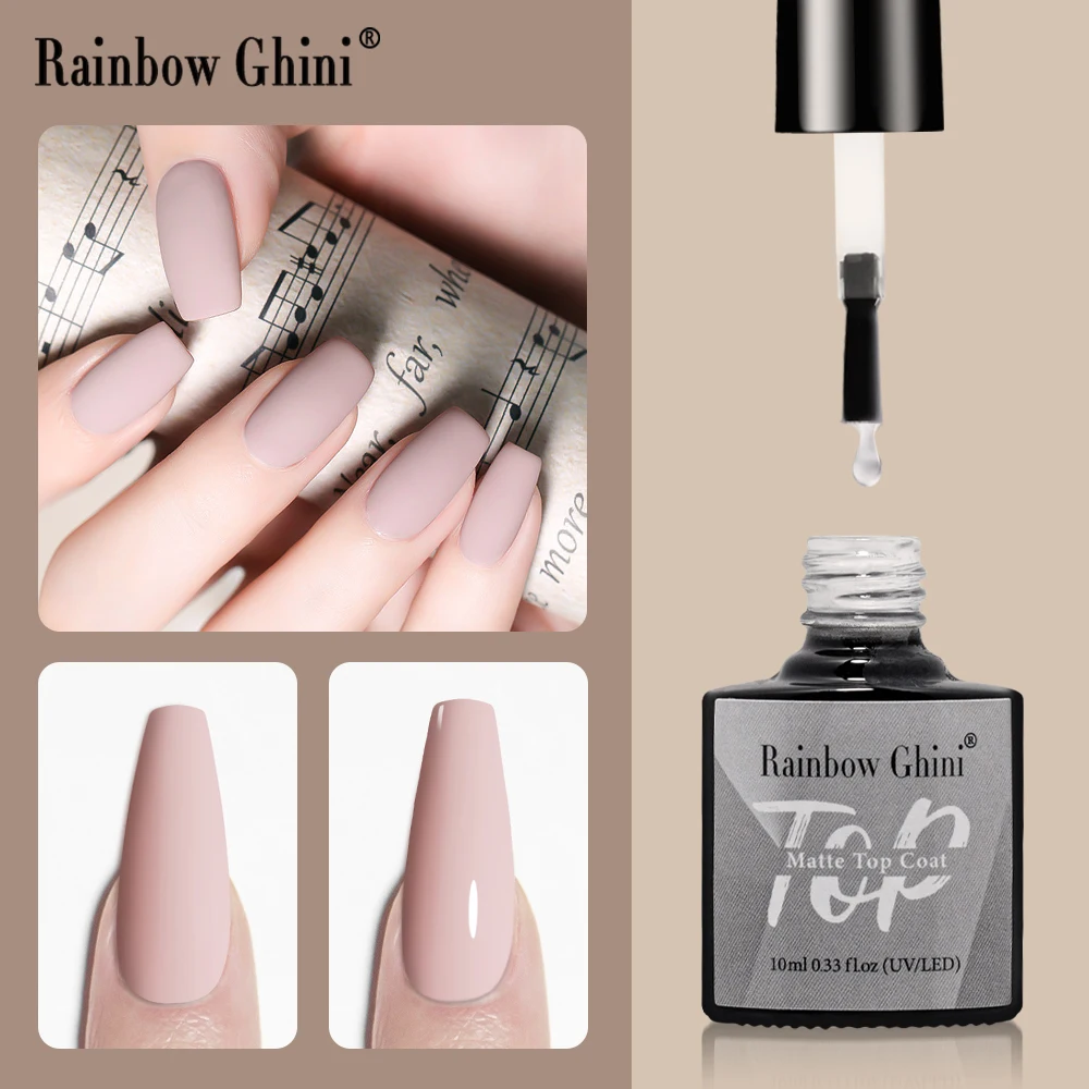 Rainbow Ghini 10ml matte toplaag gel UV Led Nagellak Langdurige Top Coat Matte Top Coat Vernis voor Nail Art Manicure Tool