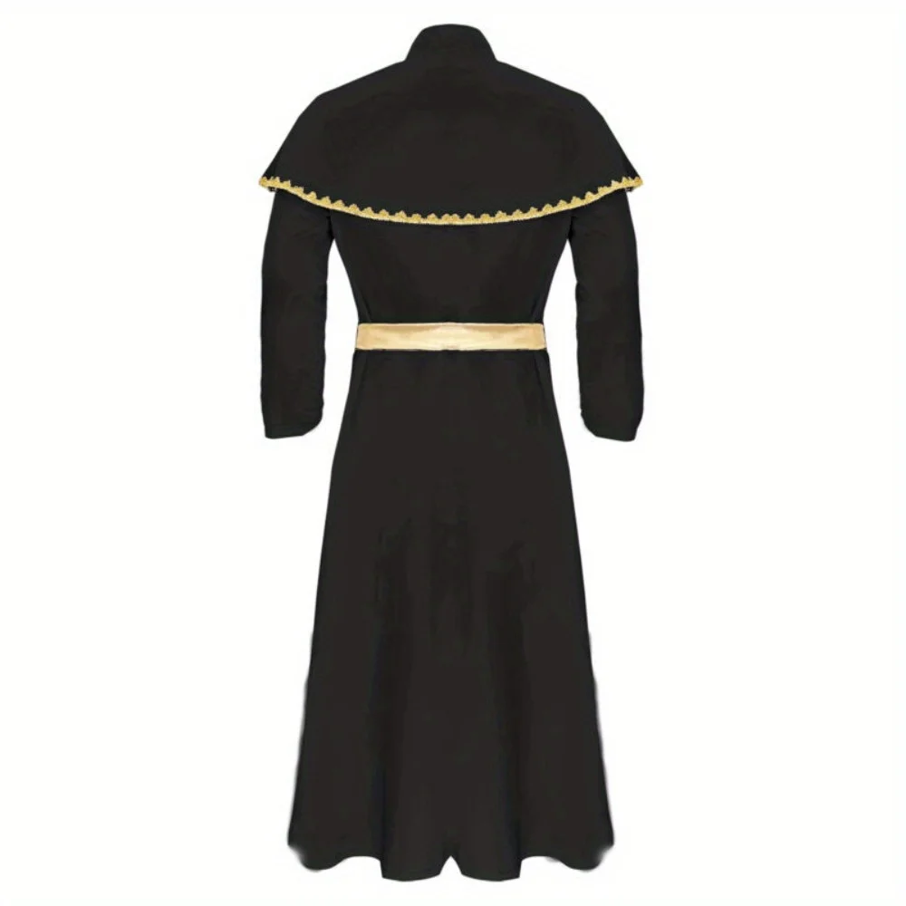 زي البابا في العصور الوسطى للهالوين - مجموعة أزياء كاهن الراهب التنكرية، زي أداء مرحلة الرأس المتتابع، زي الحفلات ذو الطابع القديم