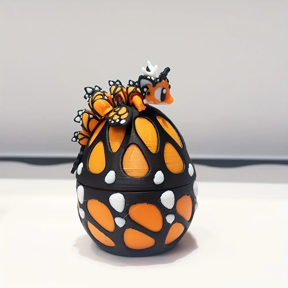 نموذج اليعسوب والبيض اللطيف والرائع مطبوع ثلاثي الأبعاد لتزيين سطح المكتب البلاستيكي، هدية العيد لعيد الميلاد والهالوين
