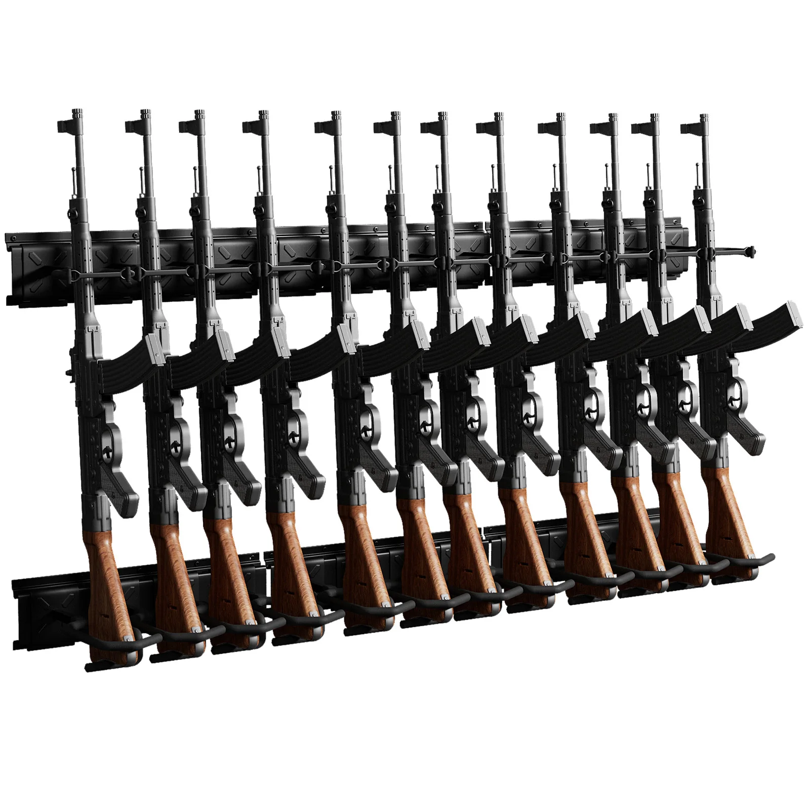 

3/4/6/8/12 Slots Long Gun Rack Wall Mounted Shotgun Rack Adjustable Rifle Storage Holder Rifle Racks 220 Lbs Load Storager