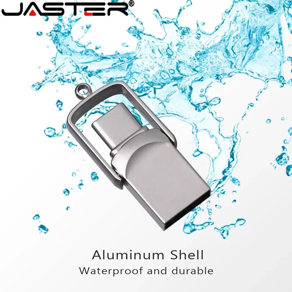 JASTER Metal Memory Stick 64GB Silver USB Flash Drive 32GB TYPE-C Pendrive 16GB Rotatable USB Stick 8GB Portable U Disk 4GB