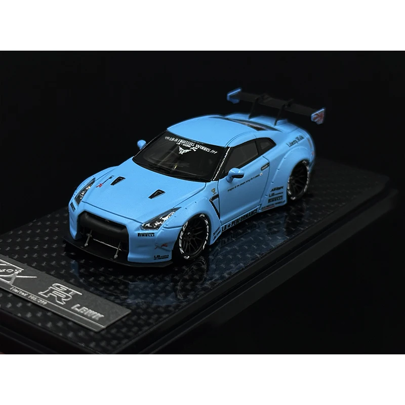 404 Error In Stock 1:64 LBWK GTR R35 Matte Navy Blue Resin Diorama Car Model Collection Miniature Toys