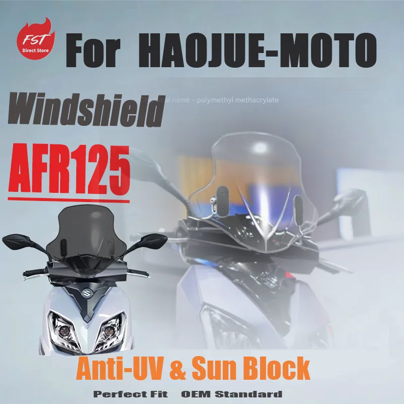 Haojue AFR125 Dedicated Thickened PC Windshield, Modified Heightened Front Wind Guard, Easy Installation