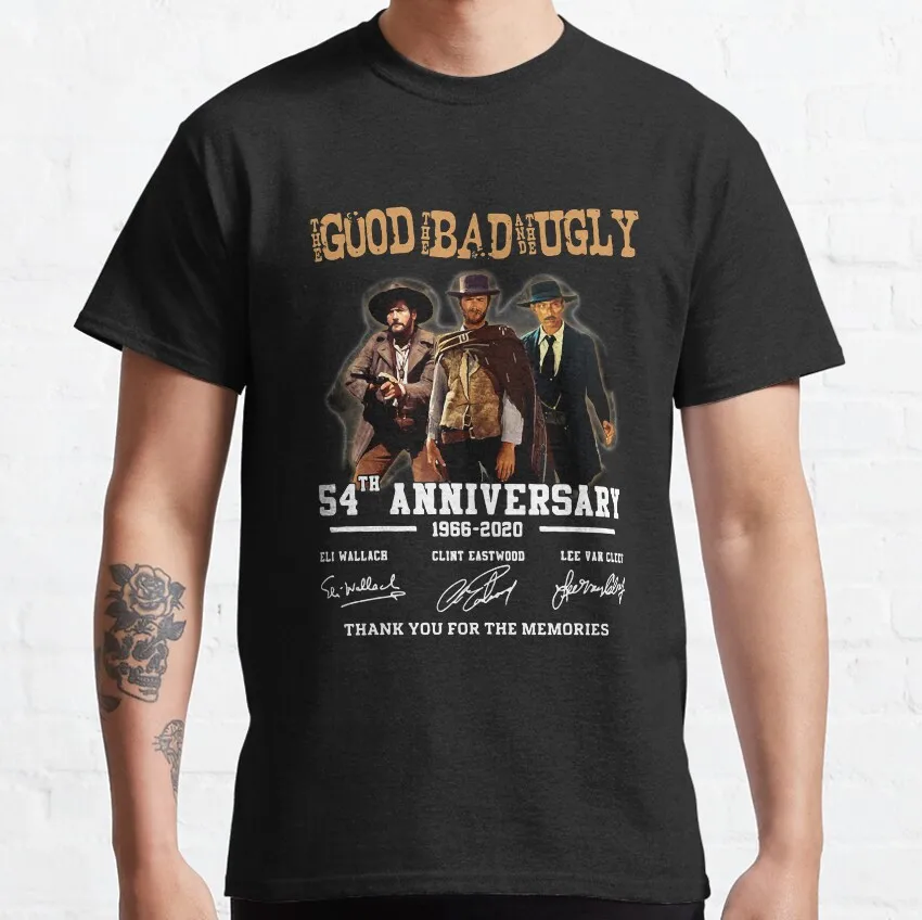 

Good bad ugly cowboy The good the bad and the ugly eastwood film Vintage movie 100% cotton printed t shirt plus size clothing