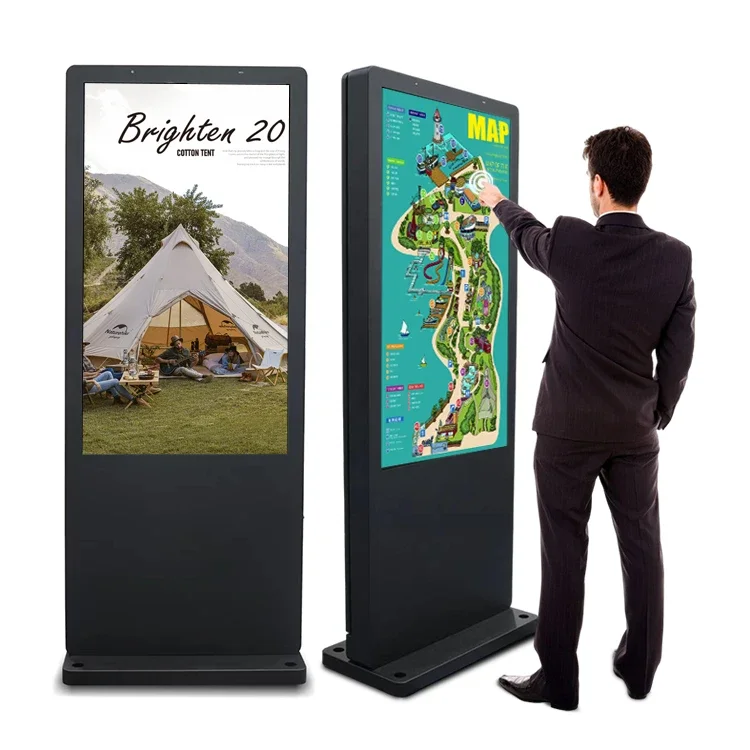 2500nits High Brightness Outdoor LCD Touch Screen Wifi Advertising Signage Waterproof Ip65 Capacitive Information Digital Kiosk