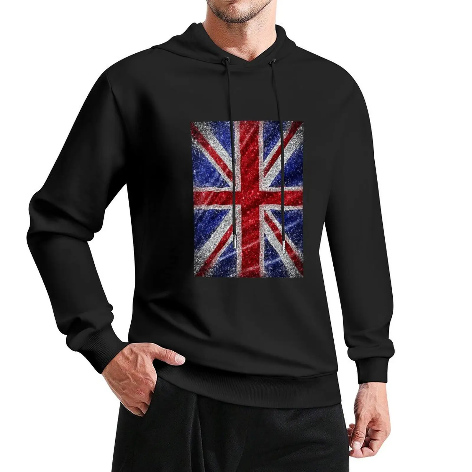 

Faux Glitter Union Jack Flag UK Sequin Pullover Hoodie mens designer clothes men clothes blouse autumn hoodie