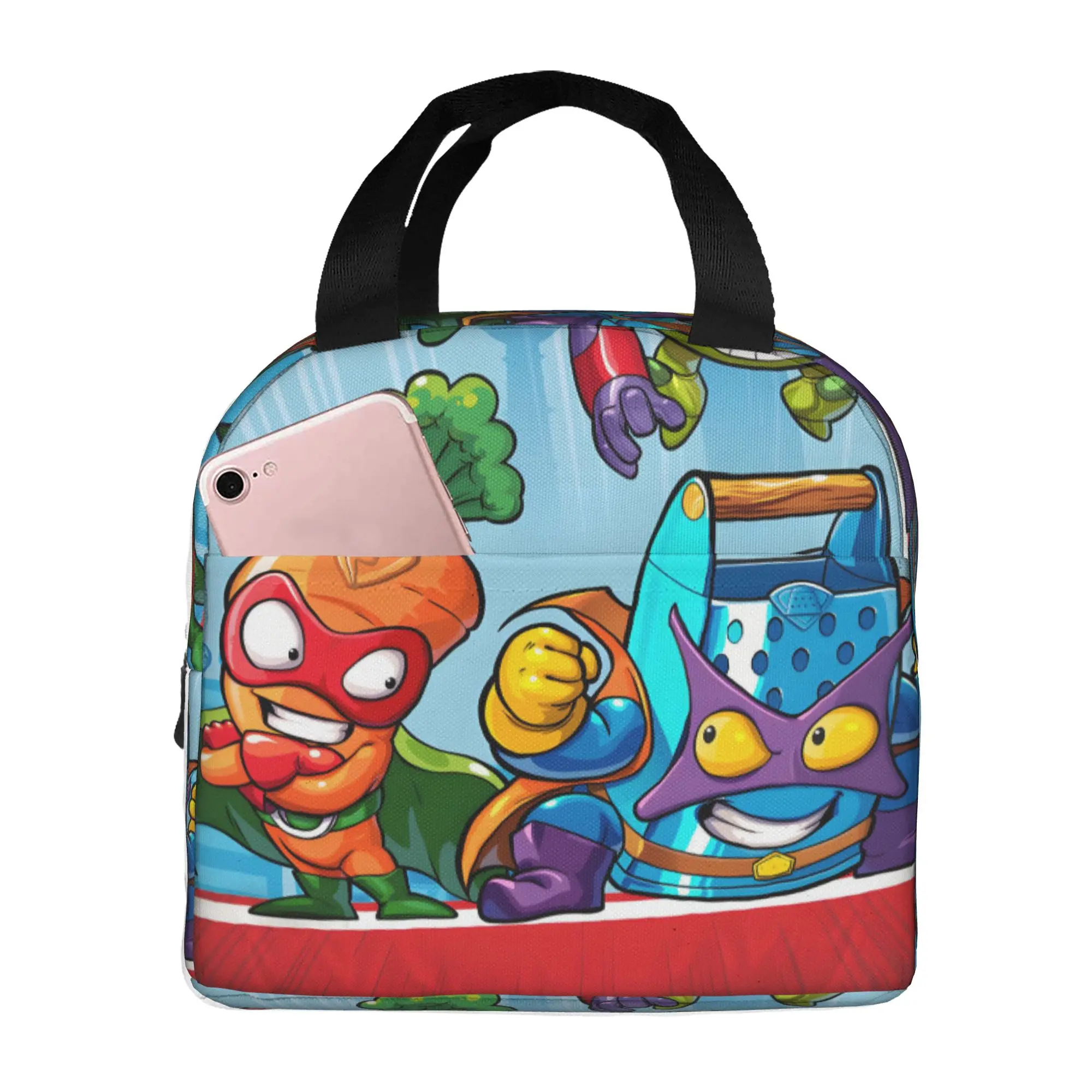 Supers Zingses Insulated Lunch Bags for School Office Adventure Action Cartoon Game Leakproof Cooler Thermal Bento Box Women Men