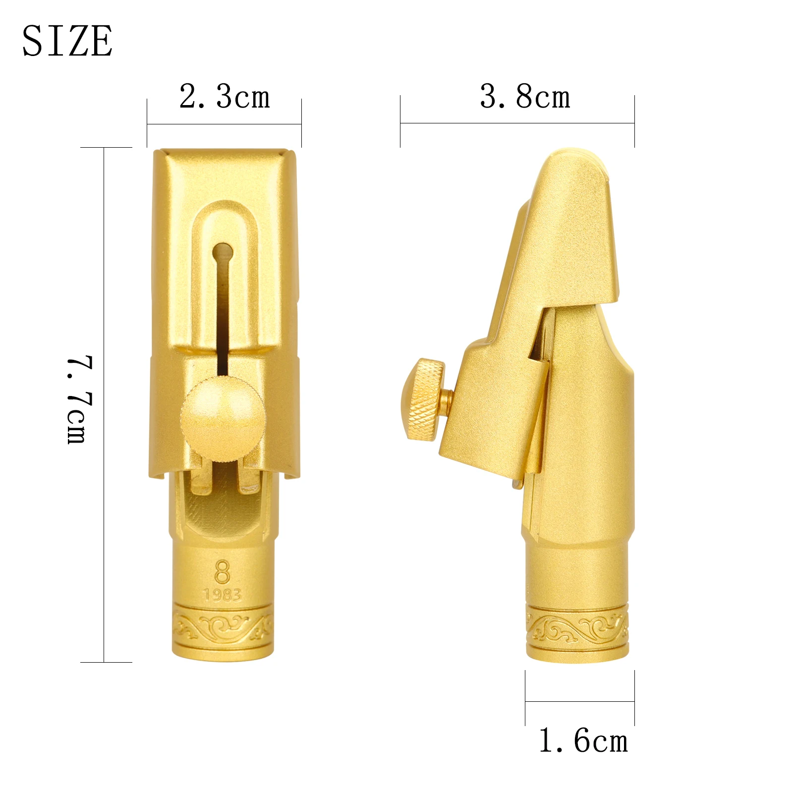 Professional Soprano Saxophone Mouthpiece Matte Gold Plated Brass Easy Blowing Clean Responsive Tone Gold Screw Mouthpiece