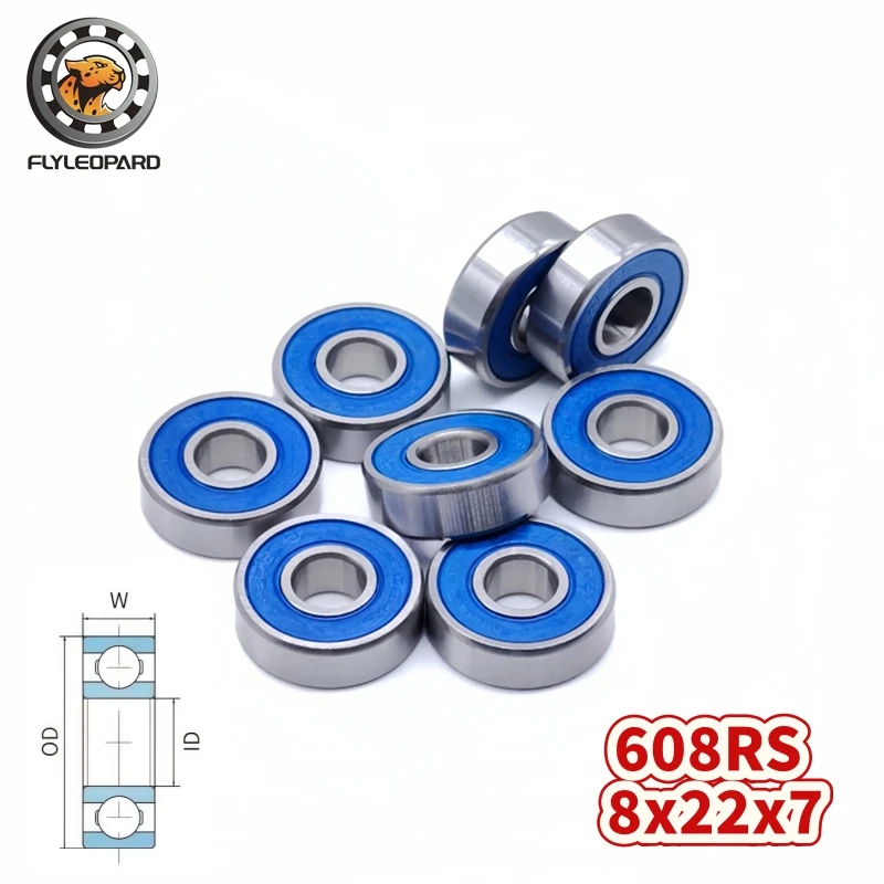 10PCS MR128RS 8X12X3.5  608RS	8x22x7  686RS  6x13x5  688RS 8x16x5 Bearing ABEC-7 Miniature Ball Bearings with Blue Sealed For RC