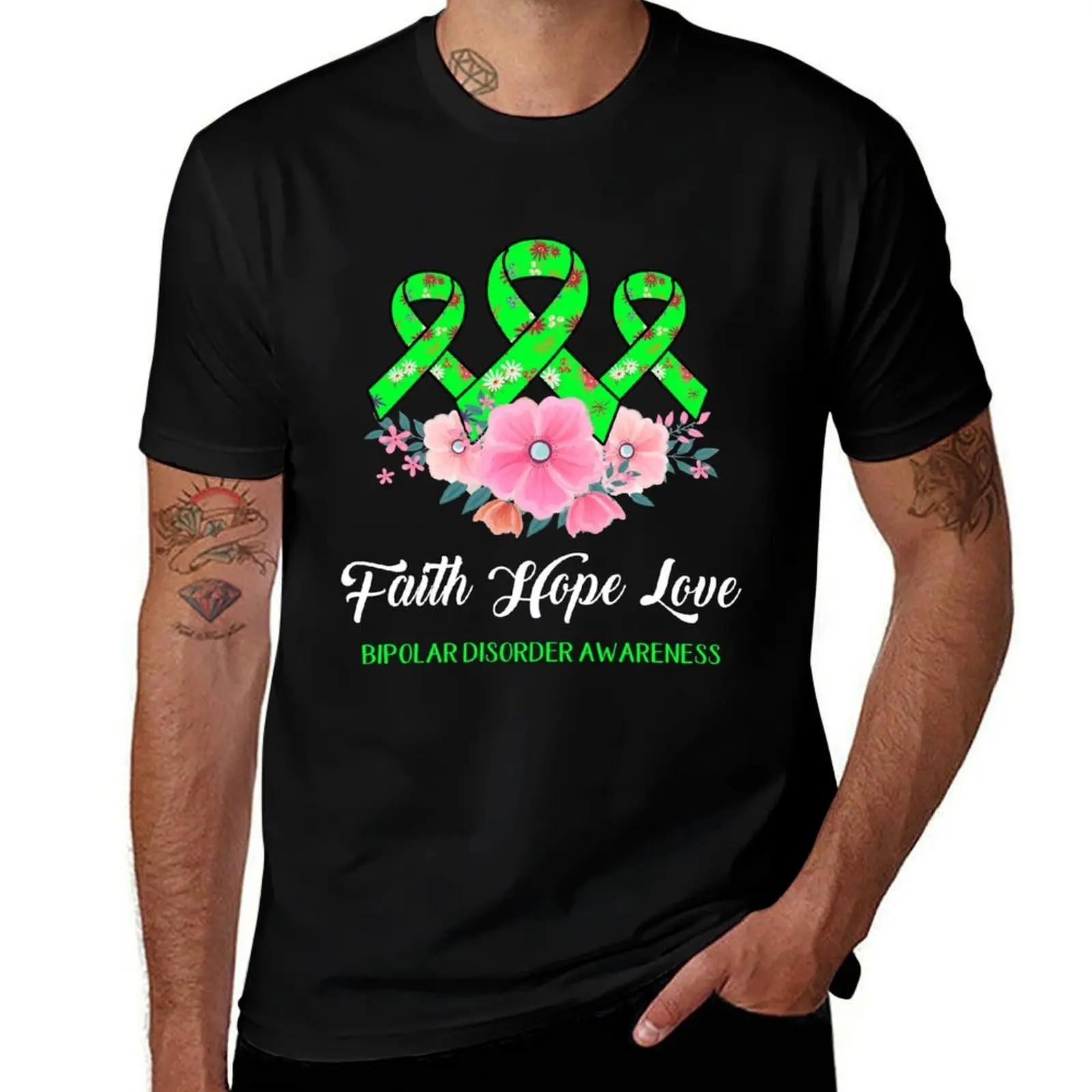 Faith Hope Love Bipolar Disorder Awareness T-Shirt Simple Trendy Casual T-Shirt