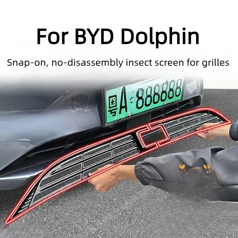 Pour accessoires BYD Dolphin 2025/2024, moustiquaire - Matériau ABS de qualité supérieure, à clipser, protection du radiateur, étanche 2021-2023