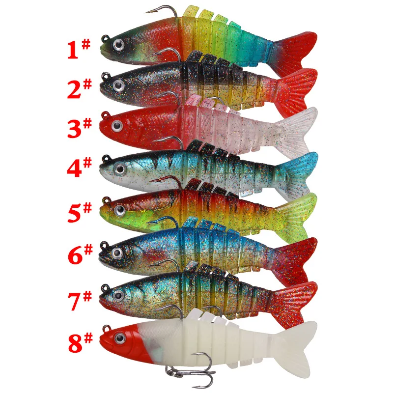 1 Stück 9cm 17,5g Neuer Weicher Köder, Mehrteiliger Köder mit Angelhaken, Simulierter Silikon-Kunstköder, Angelzubehör – Detail 4