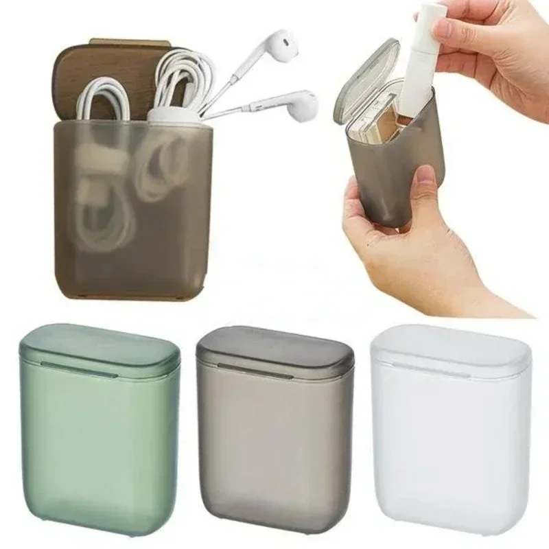 

Portable Travel Data Cable Organizer Box Charge Cable Dust-proof Storage Box Home Office Supplies