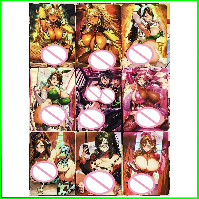 

Коллекционные карты для мальчиков, игровая игрушка, настольная игра, подарок на день рождения, сделай сам, аниме Rem Miku Nami Boa, кролик для девочек, продвинутые голографические карты