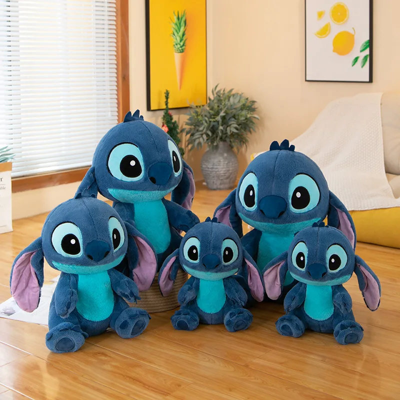 귀여운 플러시 토이 스티치 토끼 털 인형 수면 베개 어린이 생일 선물 귀여운 플러시 인형 부드러운 포옹 인형