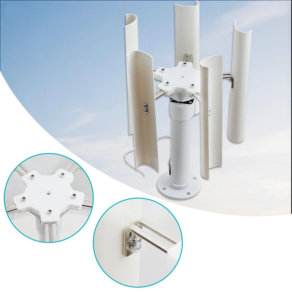 Vertical Five-blade Wind Generator Model Three-phase Permanent Magnet Brushless Generator Low-speed Windmill Portable Outdoor