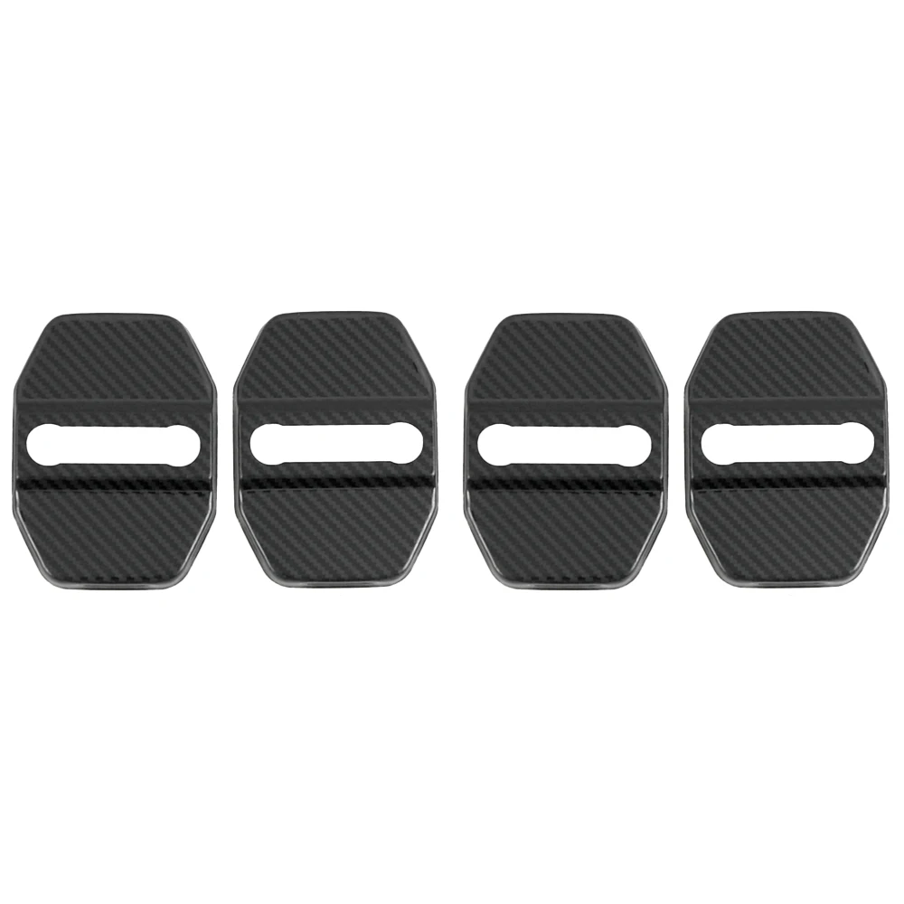 Car Styling 4Pcs Stainless Steel Carbon Fiber Interior Door Lock Buckle Cover Trim for Dodge Charger