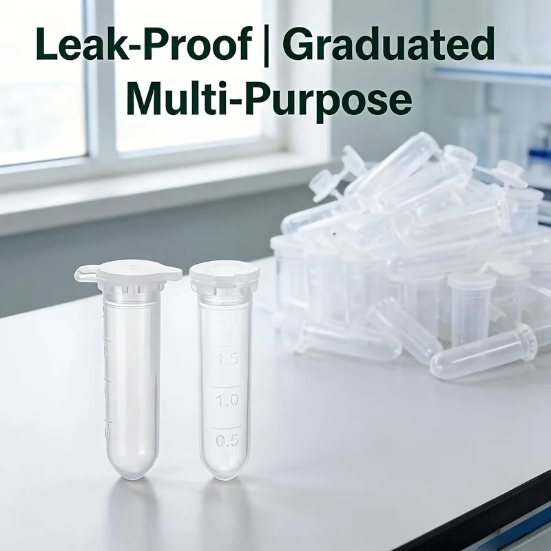 50/100 Pcs/Lot Transparent Plastic Micro Centrifuge Tubes, Snap‑Cap Sample Storage Tubes, Laboratory Experiment Supplies