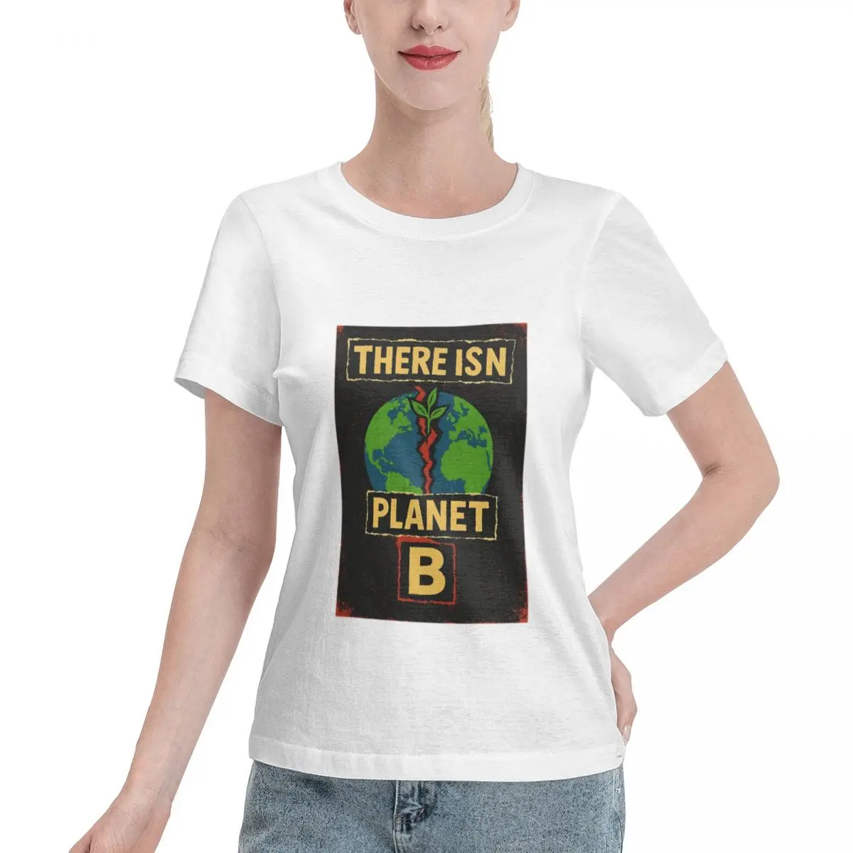 Oversized Option No Planet B Climate Change Design Women's T-shirt Minimalist Streetwear Tee