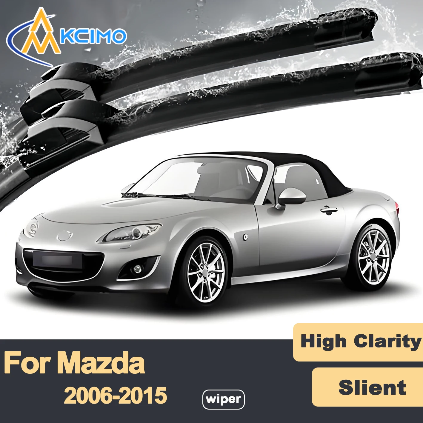 

Premium Rubber Durable Silent Windshield Wiper Blades 2pcs for Mazda MX-5 NC 2006-2015 Roadster Miata Front Wiper Blades Set