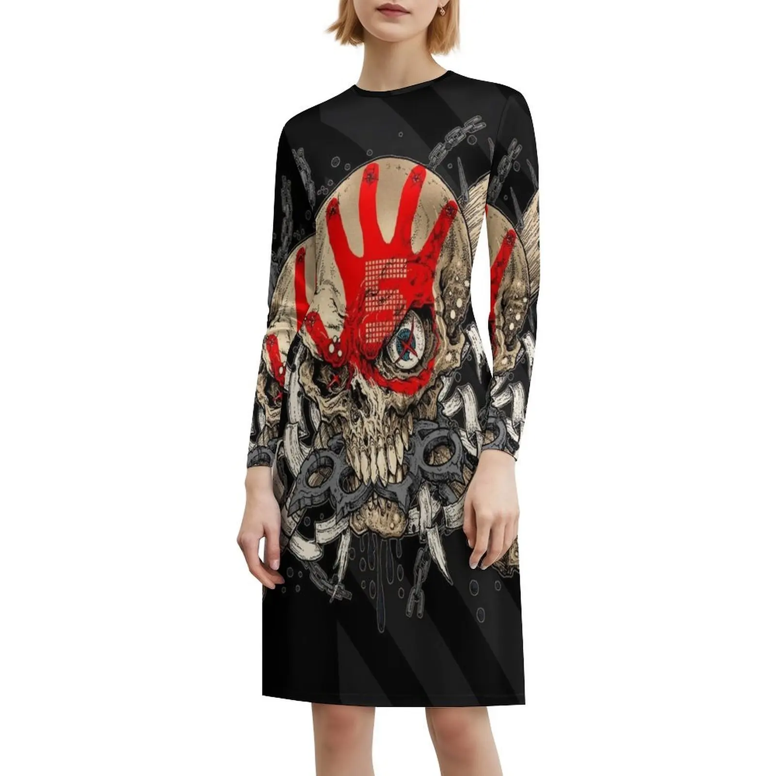 فستان الحفلات الأنيق للنساء من Minyakjelanta Praha على شكل حرف a مع خيارات قصيرة/طويلة/بدون أكمام، موسيقى الموت الأكثر شعبية #6