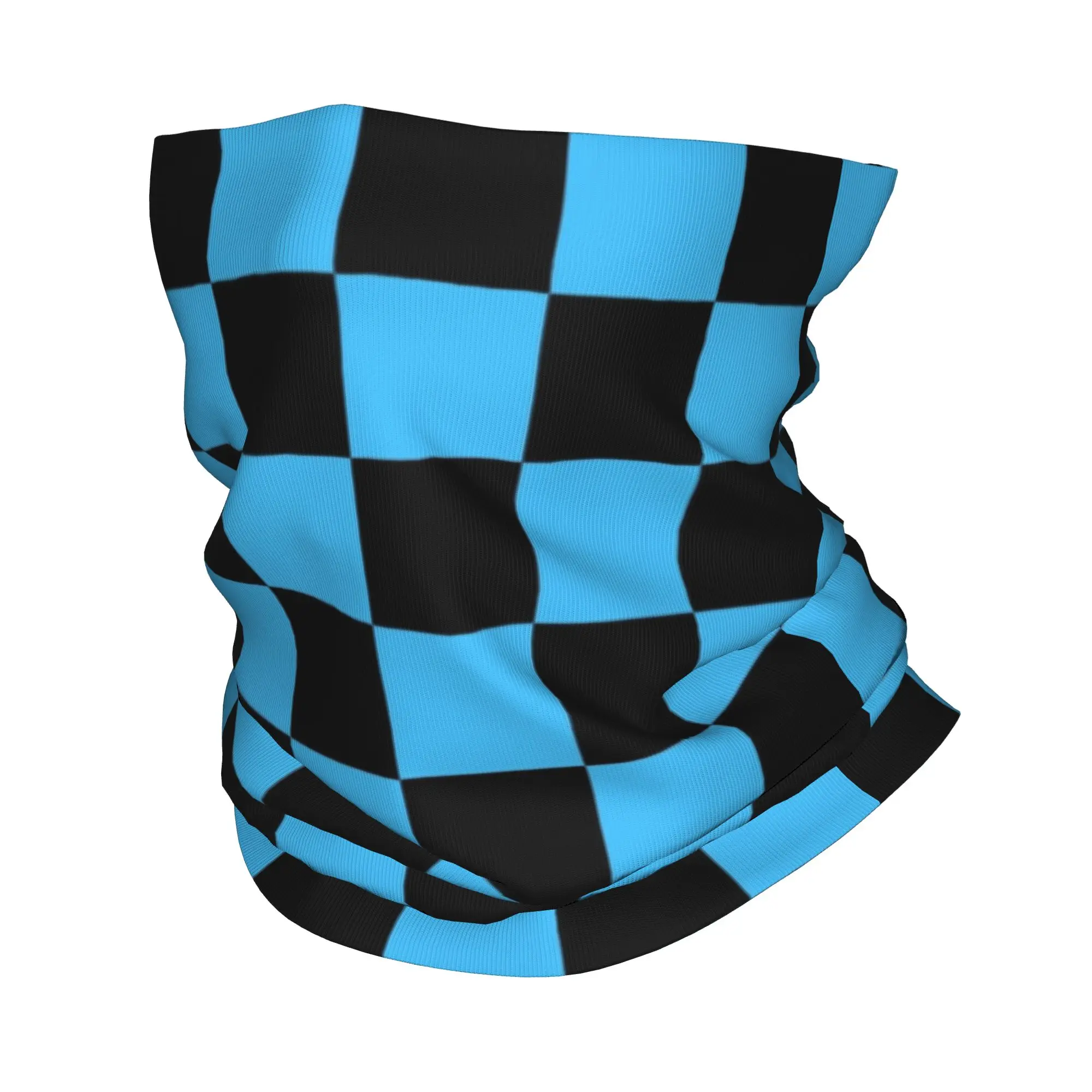 

Многофункциональный шарф-балаклава в черно-синюю клетку для лыж и охоты, унисекс, в стиле тартан, теплый