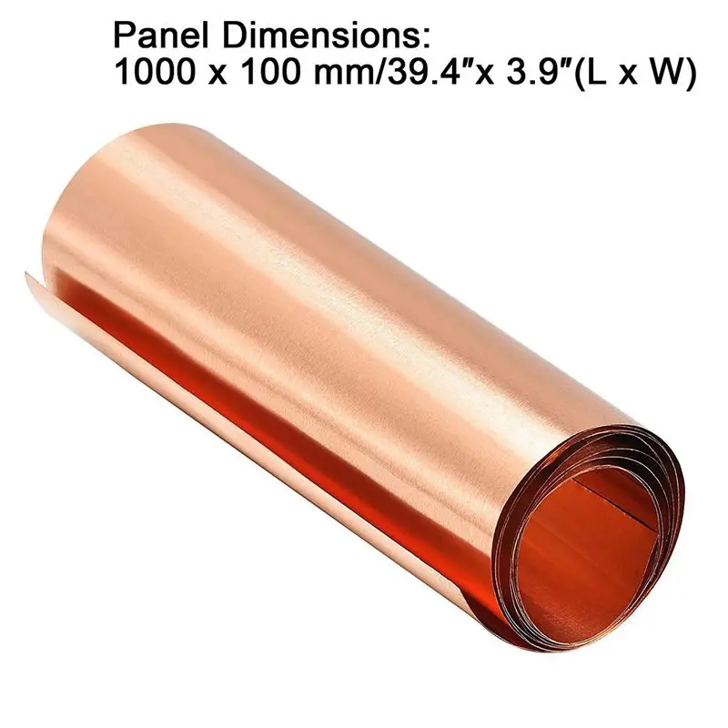 4X Copper Sheet Roll, Metal Foil Plate 1000Mm X 100Mm X 0.03Mm
