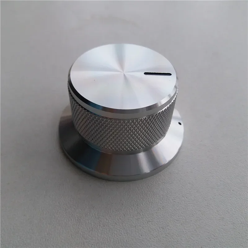 1Pcs Aluminum Knob Cap Potentiometer Knobs Rotary Knurled 44*25mm Silver Highlights Button Volume Switch Tube Amplifier Control