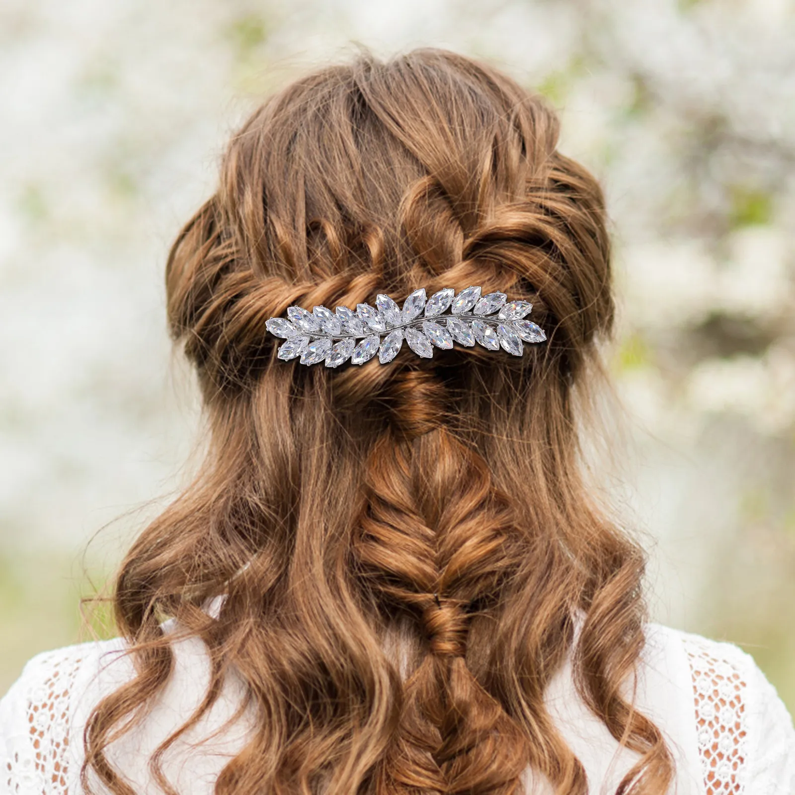 Women Hairpin Alloy Artificial Zircon Hair Clip Comfortable Spring Hairpin for Wedding Dating Girls Hair Accessories