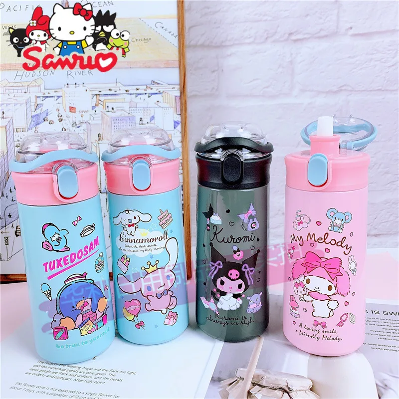 

Sanrio Melody Kuromi Hello Kitty Cinnamoroll почтовая чашка мультяшная чашка 304 соломенная чашка Автомобильная Удобная Питьевая чашка Студенческая чашка для воды