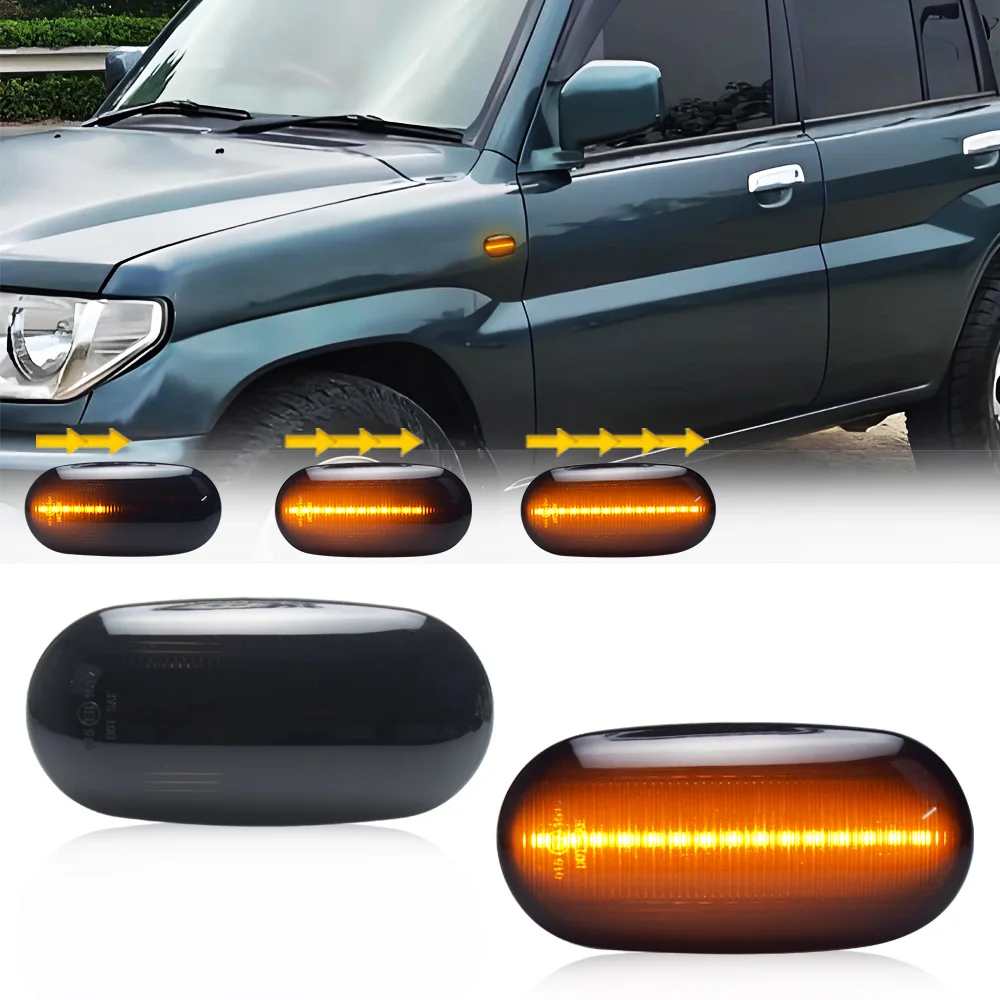 1 Pair For Mitsubishi Pajero Mirage Legnum Gelent 1998-2005 Dynamic Side Marker Turn Signal Sequential Blinker indicator Lights