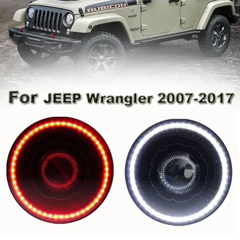 

Car Led Head Lamp for Jeep Wrangler 07-19 /Patriot 2011-2015 /Renegade 2016-2019 Headlights DRL Angel Eye Projector Lens