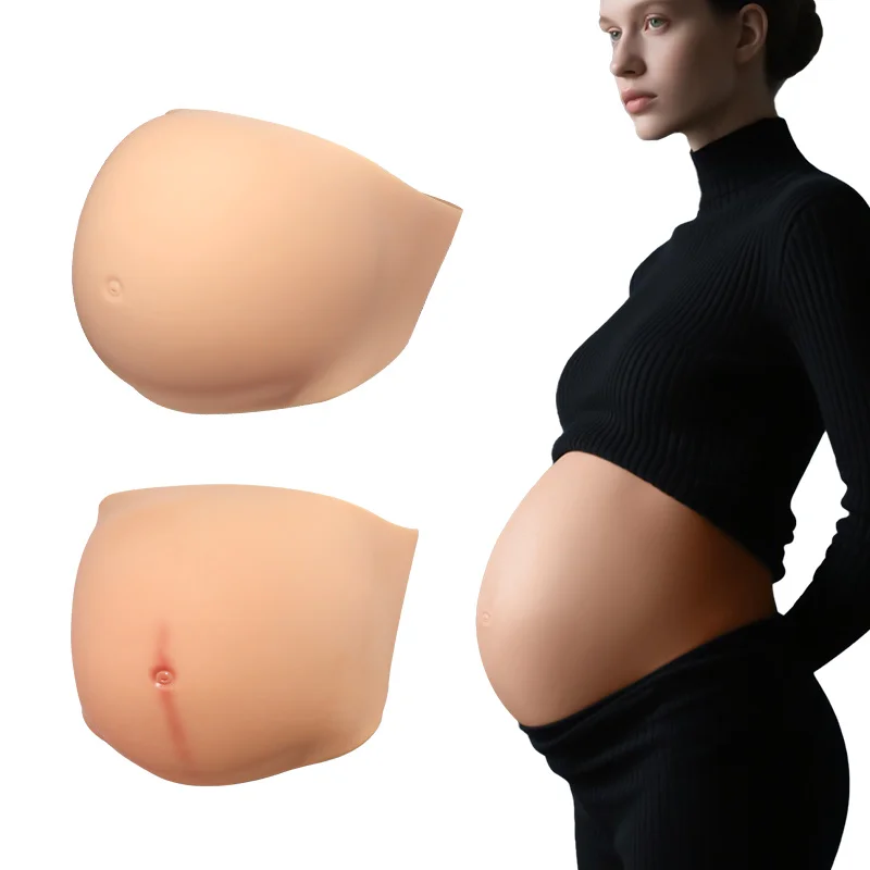 Skinless Silicone Pregnancy Line Real Month Cotton Filling Lightweight Photo Performance Props False Pregnancy