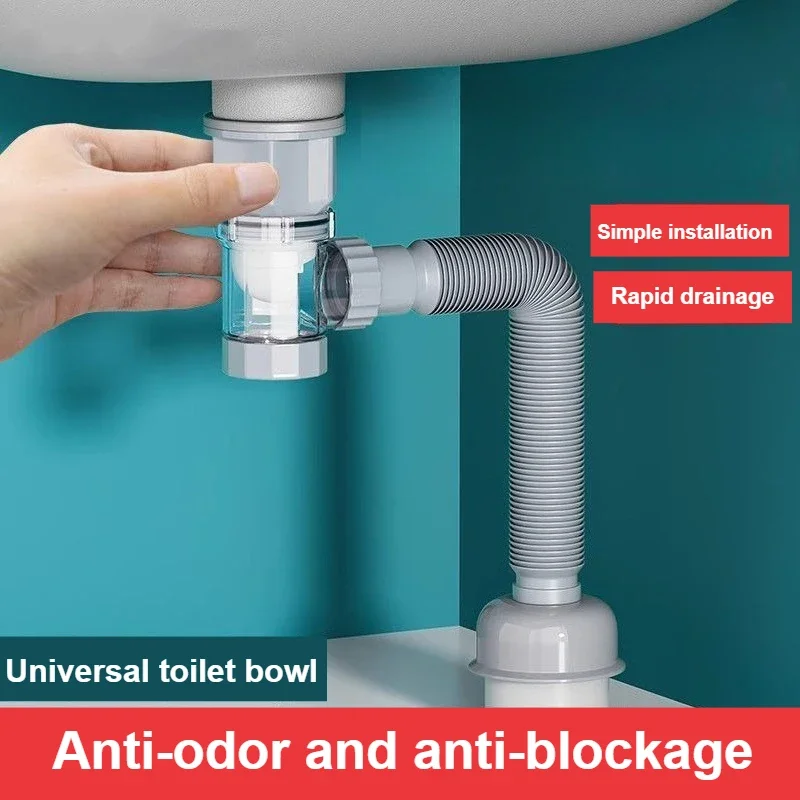 

Ручная раковина с защитой от запаха, горизонтальная и вертикальная дренажная пробка, аксессуары для ванной комнаты, сливная труба для бытовой умывальника