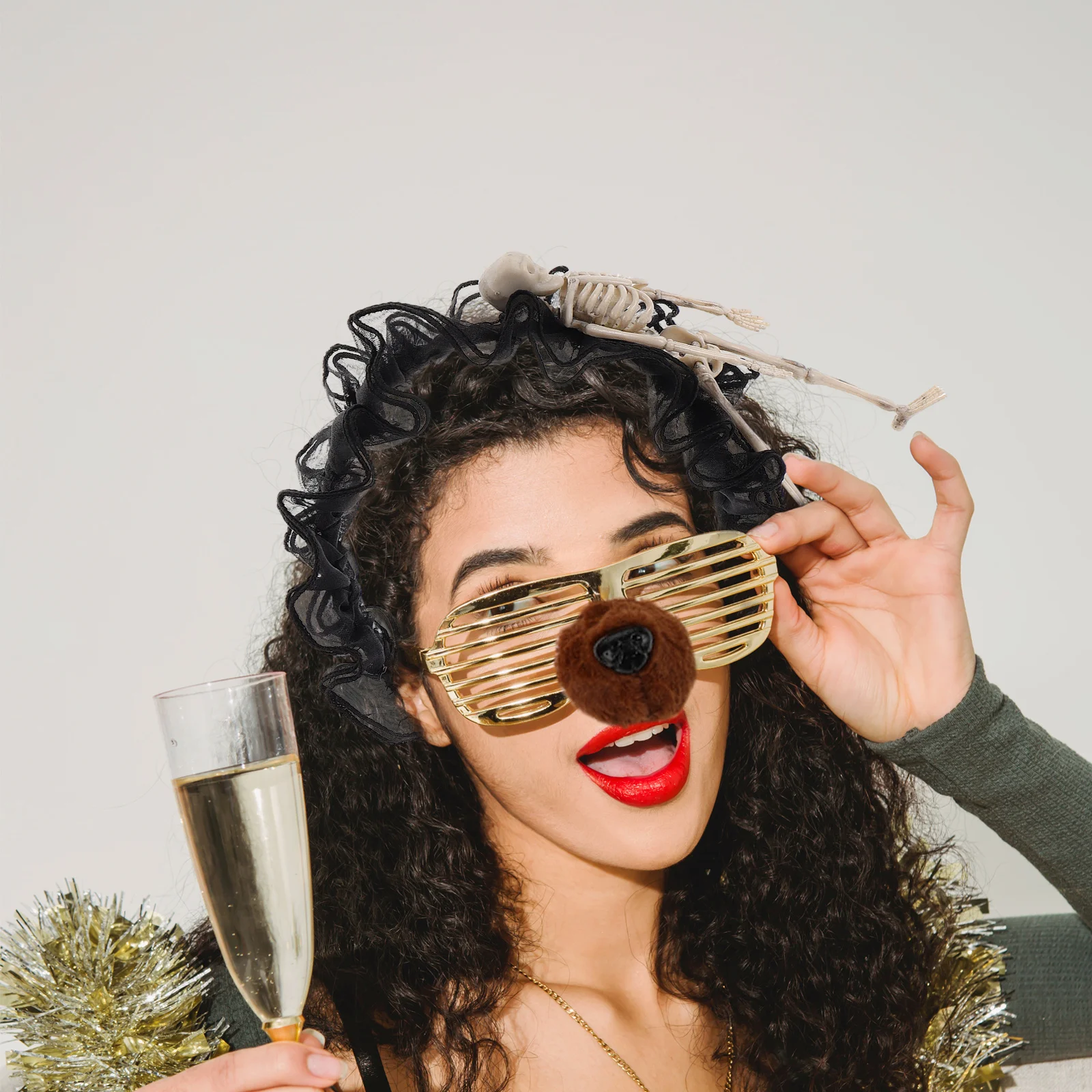 

Lolita Skull Lace Headband Gothic Maid Vintage Hair Accessory Wide Comfortable Headband for Women Cosplay Party