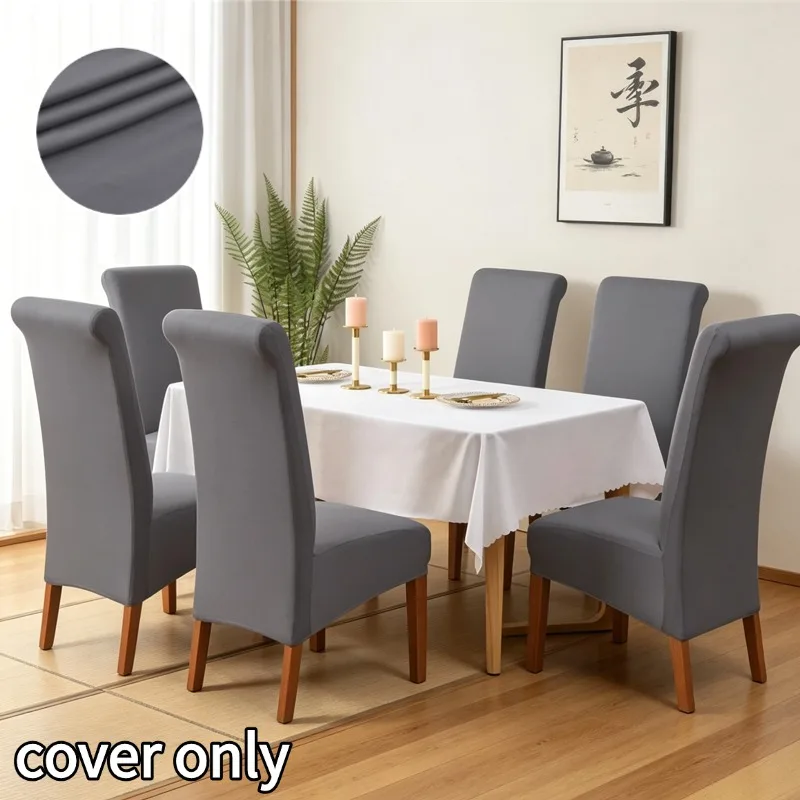 Elastic Chair Cover Soft High Back Dining Chair Covers Nordic Durable Four Season Universal Furniture Protector for Living Room
