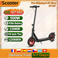 E-Scooter iScooter i9s 500W Motor 10AH Battery Adult Electric Scooter LED Headlight 10 inch Pneumatic Tire Fold City EScooters