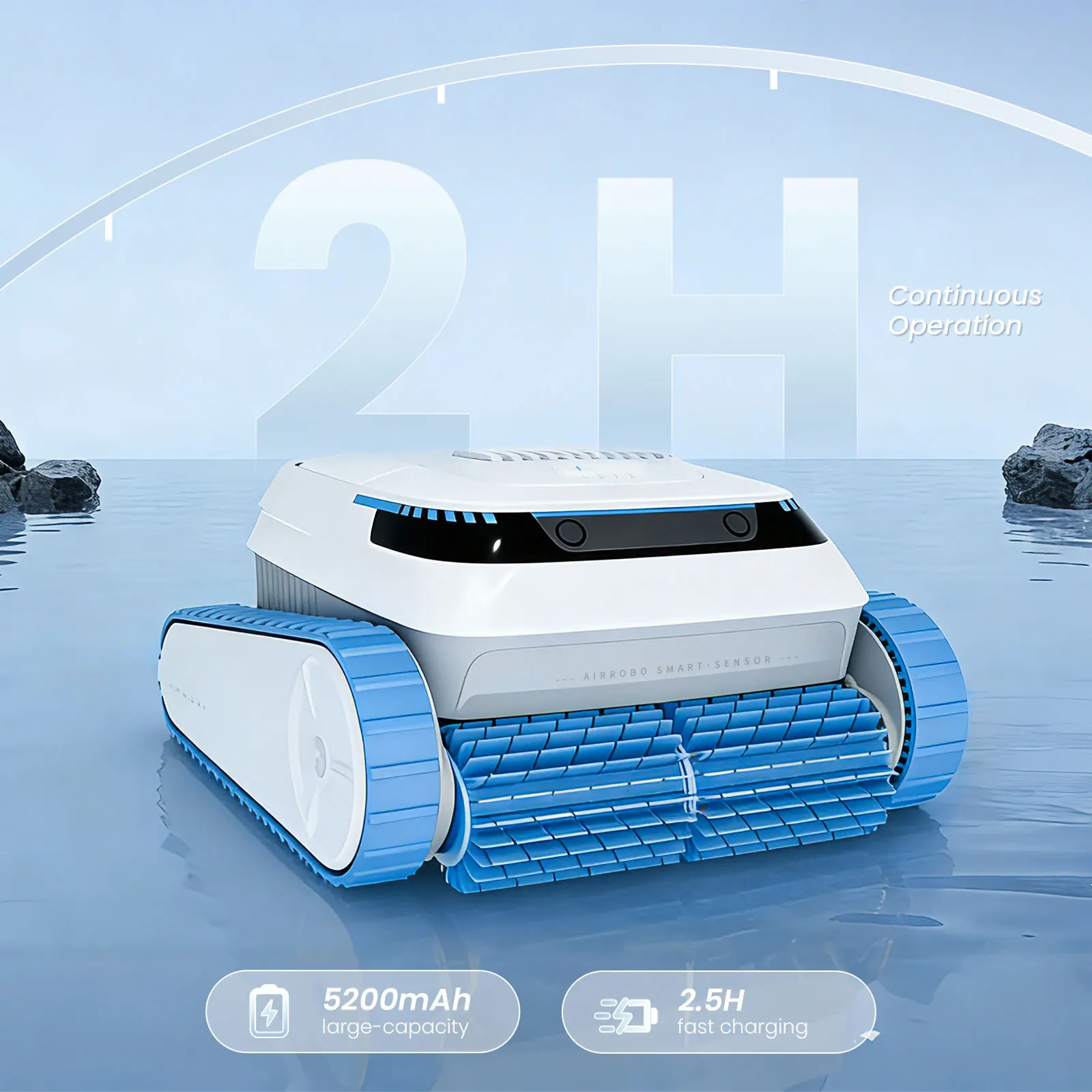 AIRROBO PC20 APP Remote Control Cordless Robotic Pool Cleaner Automatic Intelligent High Quality Eco-Friendly 120Mins Runtime